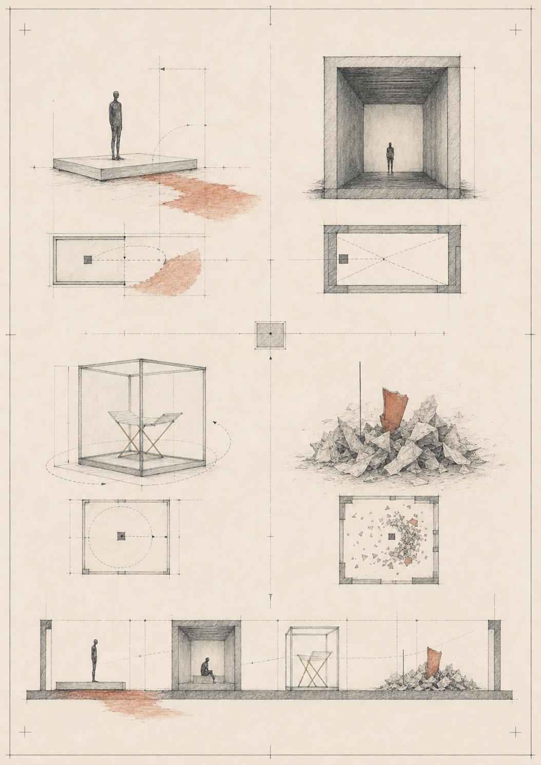 Notice, place, move, and echo: an idea becoming a scene.